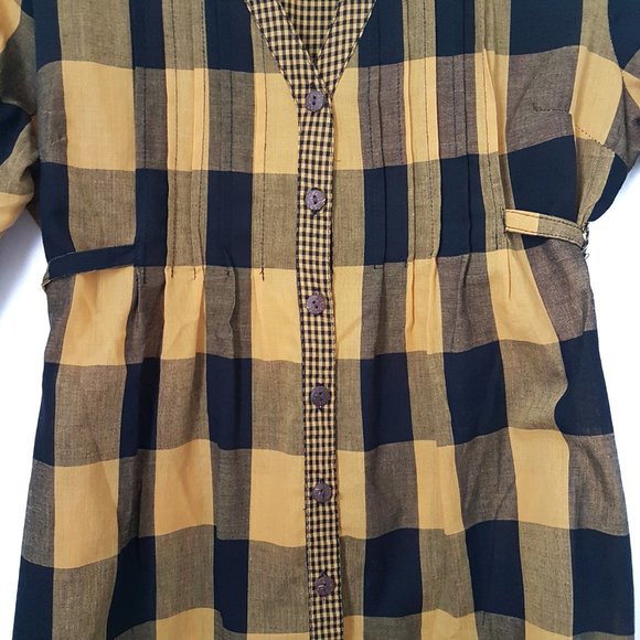 Paper Tee Black/Yellow Plaid Top - Size M - Picture 4 of 12